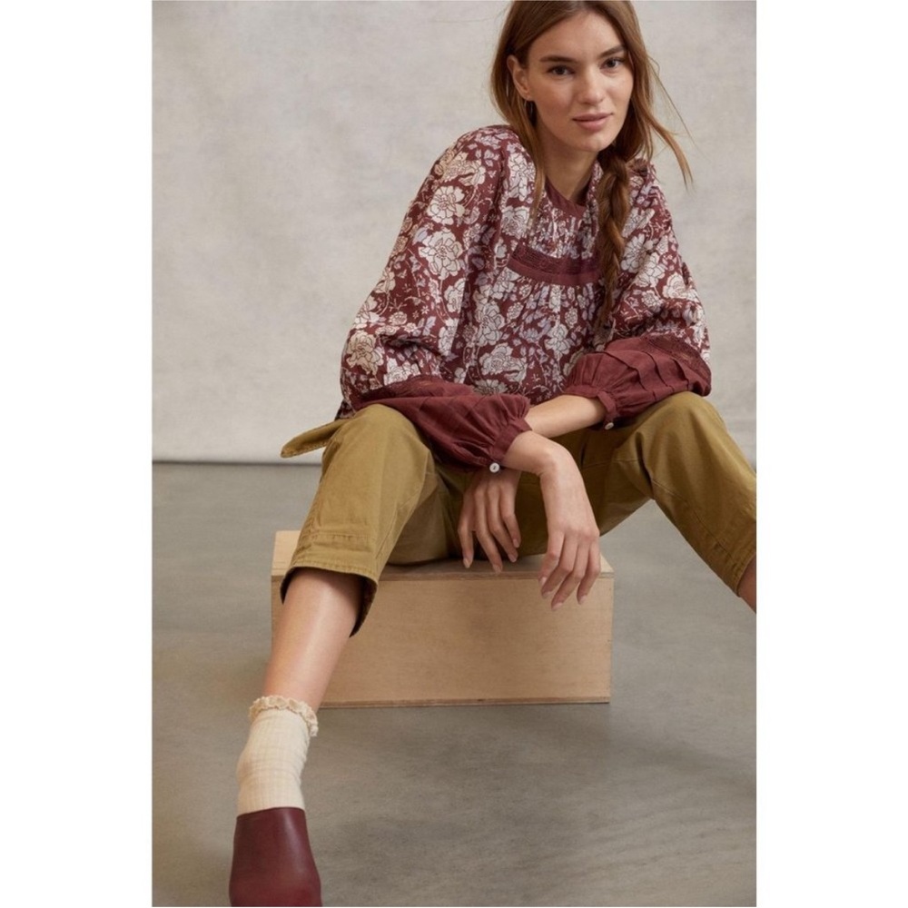 Anthropologie Cleobella Rafia Lace Blouse NWOT XS